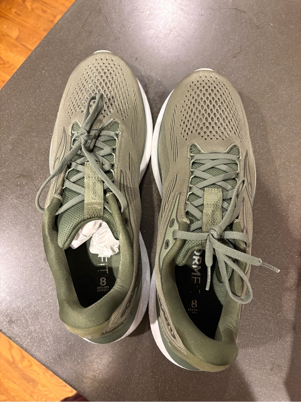 Men's Saucony Ride 18 Running Sneakers in Olive Green
